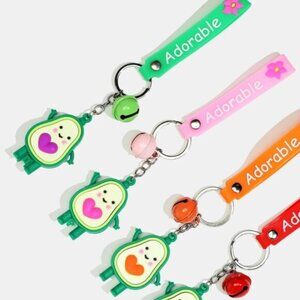RED- Avocado Kawaii Bell Keychain Bag Charm